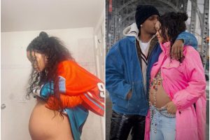 Rihanna flaunts baby bump in first Instagram post after pregnancy announcement