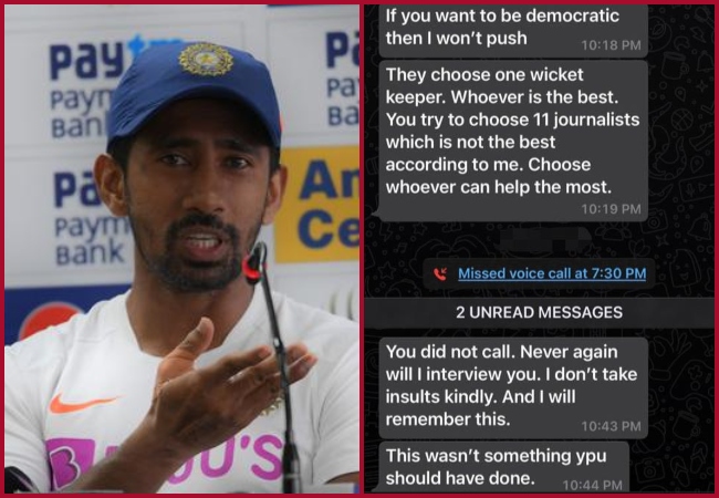 Wriddhiman Saha warns ‘unnamed journalist’: If repetition happens, won’t hold back name