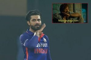 India vs Sri Lanka: Ravindra Jadeja imitates Allu Arjun’s gesture from Pushpa: The Rise; Fans call him ‘onfield Pushpa’