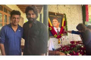 Allu Arjun visits Puneeth Rajkumar’s family to pay his homage