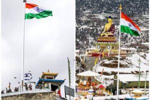 Arunachal Pradesh CM hoists 104 ft tall national flag at Tawang, second highest in India