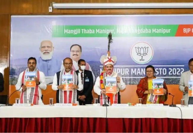BJP manifesto for Manipur elections promises free scooty, laptop, AIIMS, two LPG cylinders