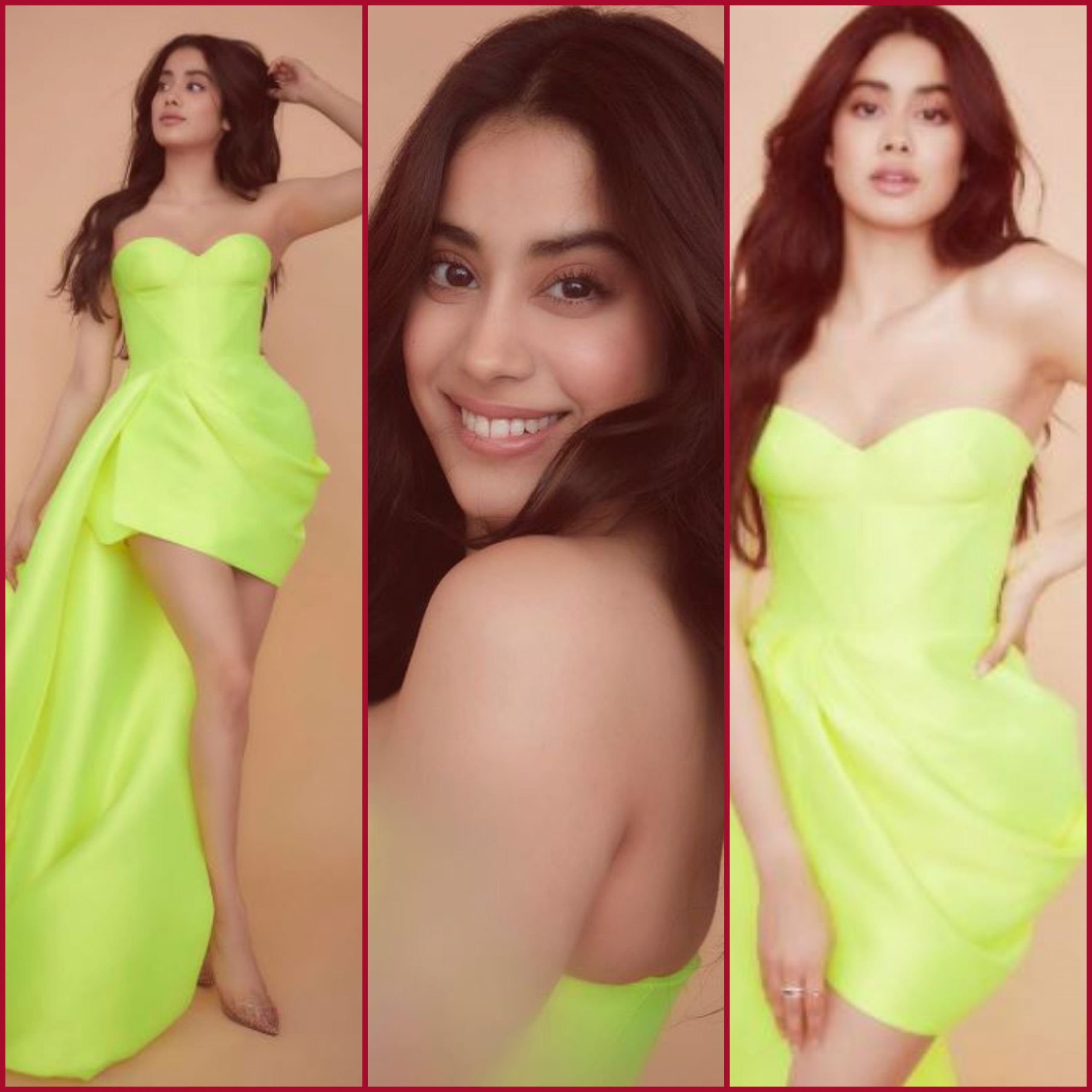 Jhanvi Kapoor looks sexy in neon green outfit