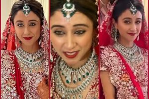 Jai Anmol Ambani’s bride, Krisha Shah dons a Golden-Red Lehenga for her wedding