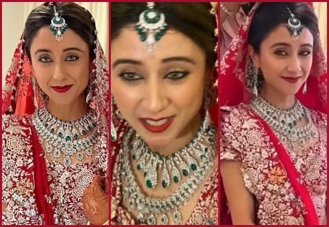 Jai Anmol Ambani’s bride, Krisha Shah dons a Golden-Red Lehenga for her wedding