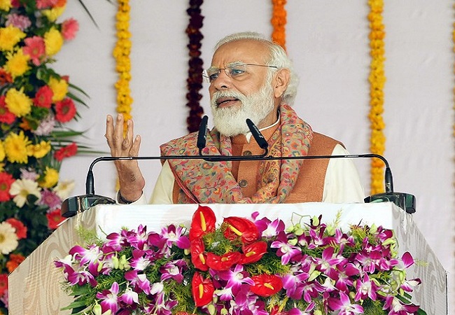 PM Modi addressing at the foundation stone laying ceremony of Major Dhyan Chand Sports University