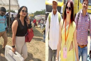 Reena Dwivedi: Officer in yellow saari returns, this time in black sleeveless top and beige trouser