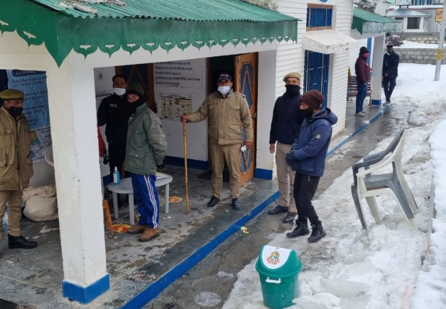 Polling booth in Uttarakhand
