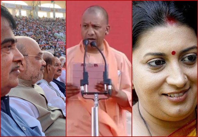 At Yogi oath ceremony, a rare glimpse of top BJP brass gets Twitter talking