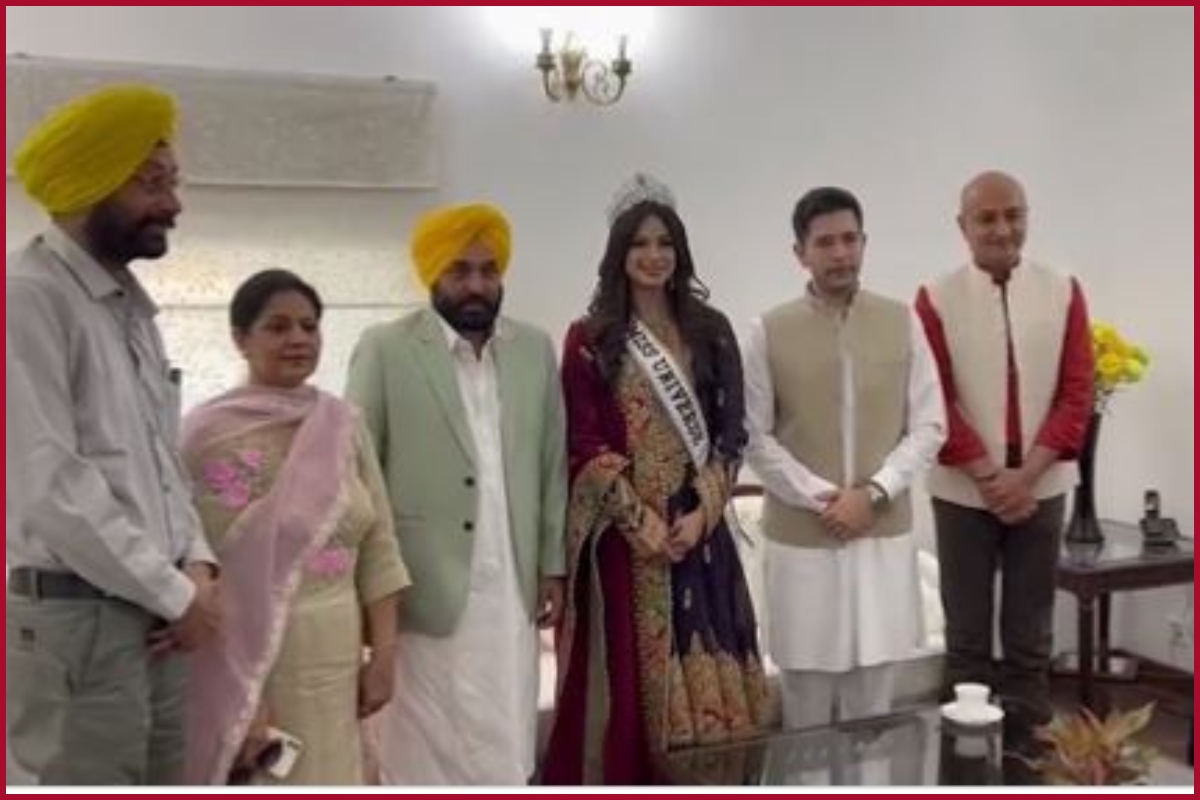 Miss Universe Harnaaz Kaur Sandhu meets Punjab CM Bhagwant Mann (VIDEO)