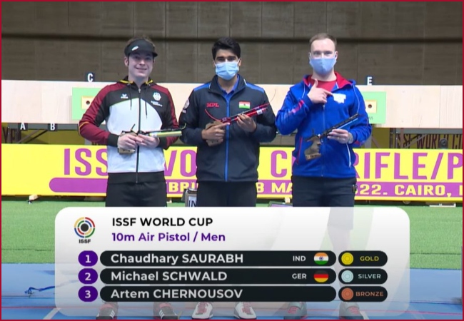ISSF World Cup: Saurabh Chaudhary wins India’s first gold in Cairo