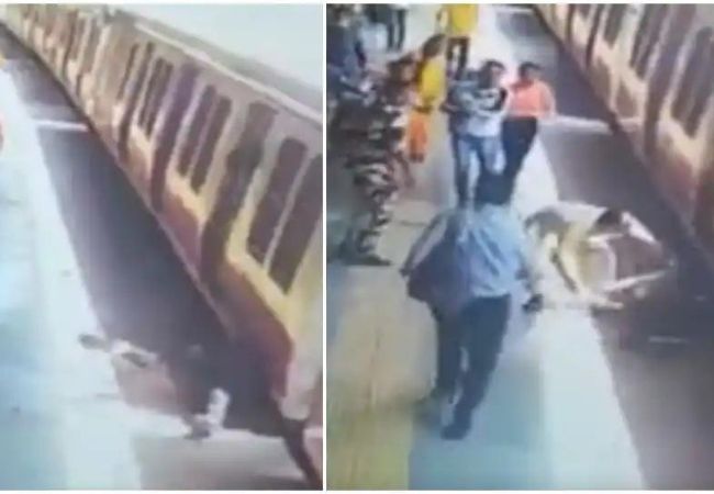 Railway constable saves man from falling into gap between platform, train in Mumbai