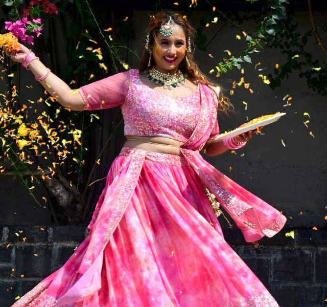 Rani Chatterjee plays Holi with flower petals during Holi PhotoShoot