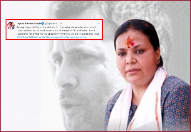Congress’ Dipika Pandey resigns after Uttarakhand poll debacle