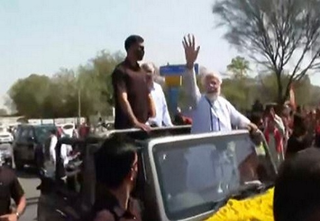WATCH: PM Modi holds roadshow in Gujarat’s Gandhinagar