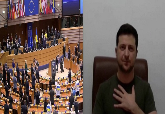 Ukraine President Zelenskyy receives standing ovation in European Parliament [WATCH]
