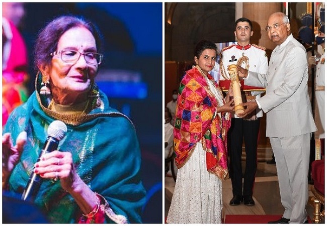 Late folk singer Gurmeet Bawa’s daughter accepts Padma Bhushan award on her behalf