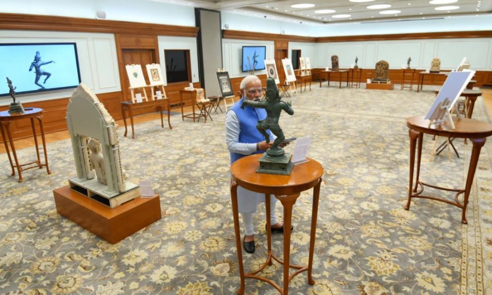 PM Modi inspects 29 antiquities repatriated to India by Australia