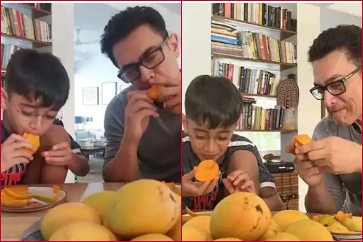 Aamir Khan binges on mangoes with son Azad Rao