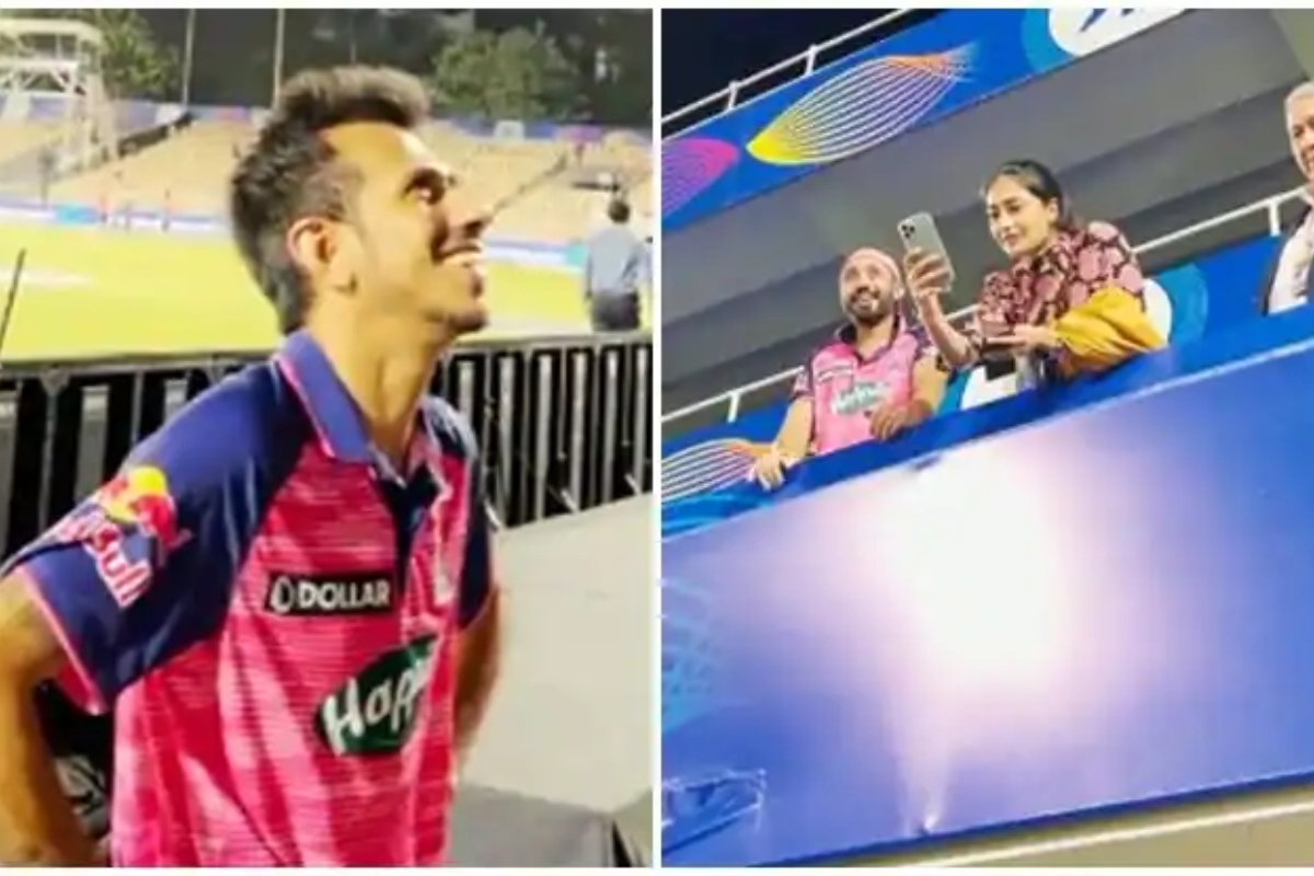 WATCH: Dhanashree Verma interviews husband Yuzvendra Chahal after his first hat-trick during RR vs KKR