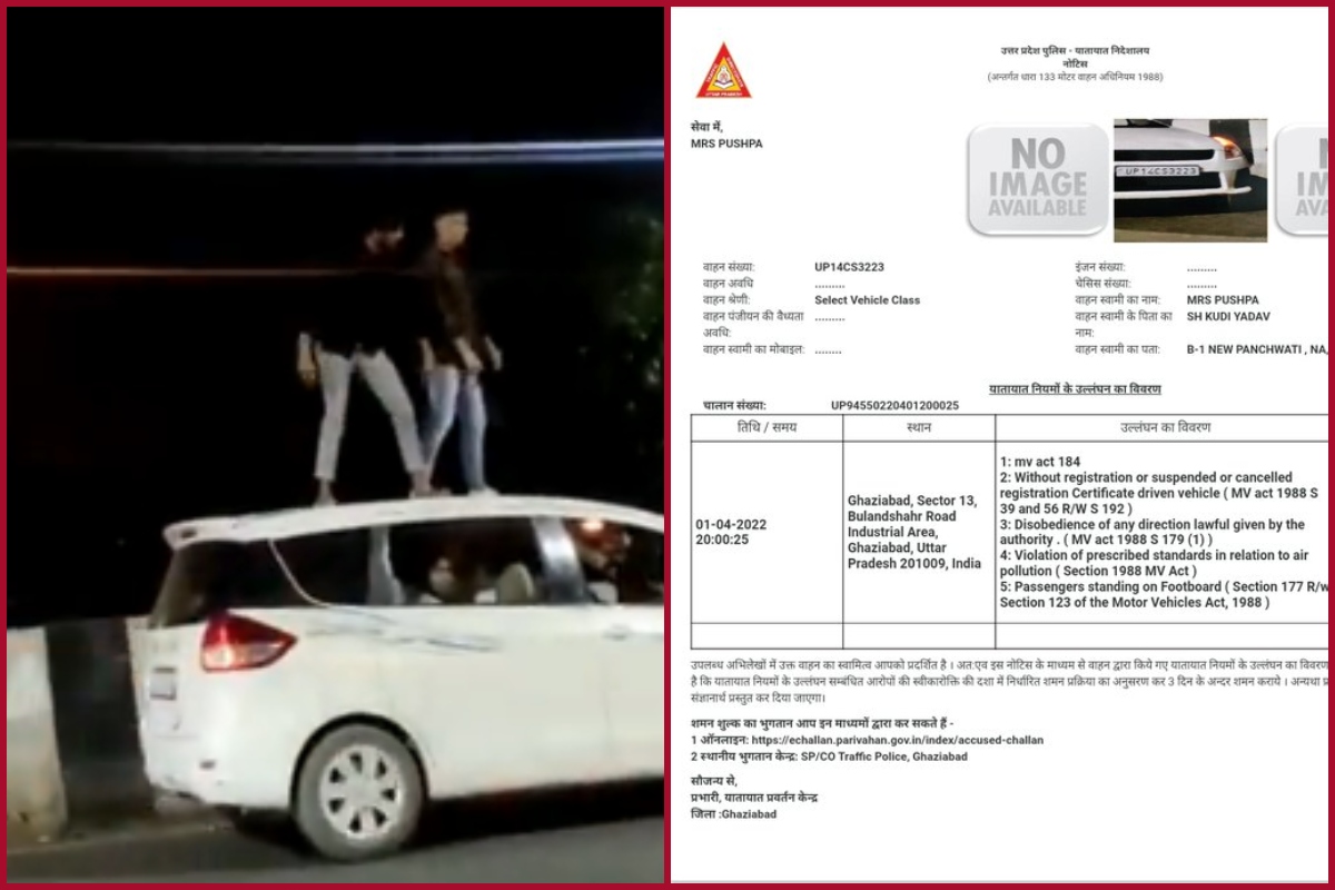 Viral video of 2 drunk youths dancing on car roof invites Rs 20,000 fine from Ghaziabad Traffic Police (viral)