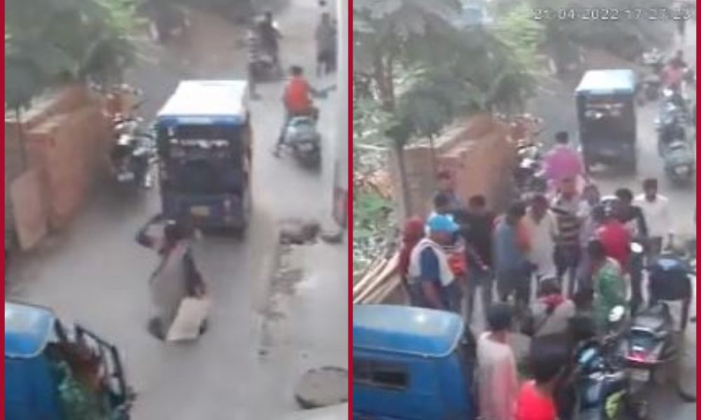 Patna woman falls into manhole while talking on phone; watch viral video here