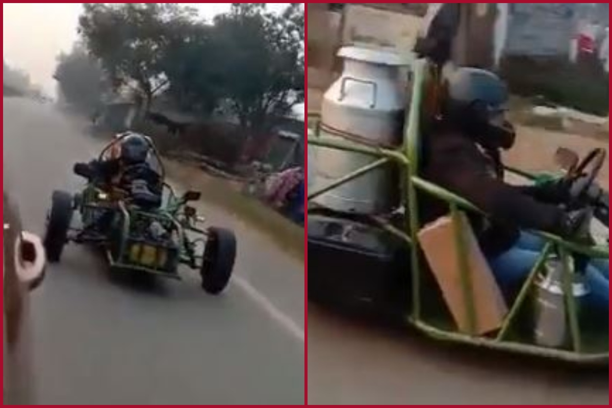 Man builds own ‘formula 1’ car to deliver milk; netizens request Anand Mahindra to offer new car