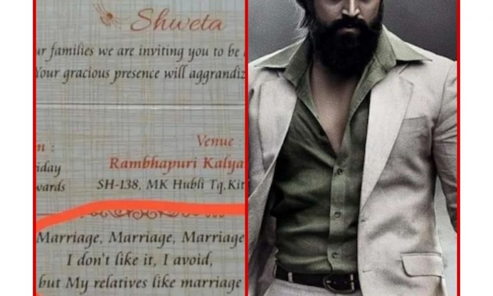 After Puspha, KGF craze on movie buffs; groom uses KGF dialogue on wedding card, netizens amused