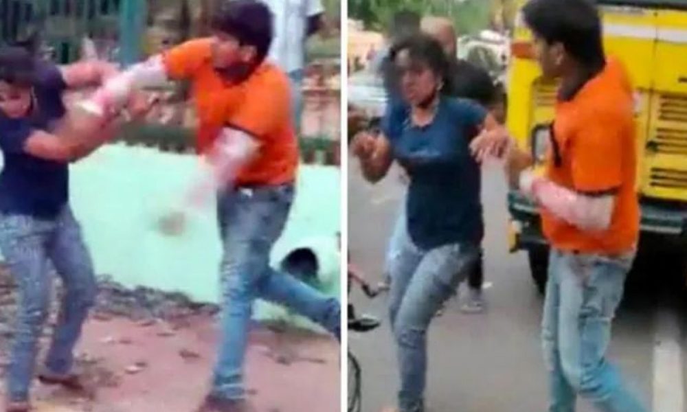 Watch Video: Food delivery boy intervenes an agitated couple, thrashes the woman for abusing boyfriend in Odissa