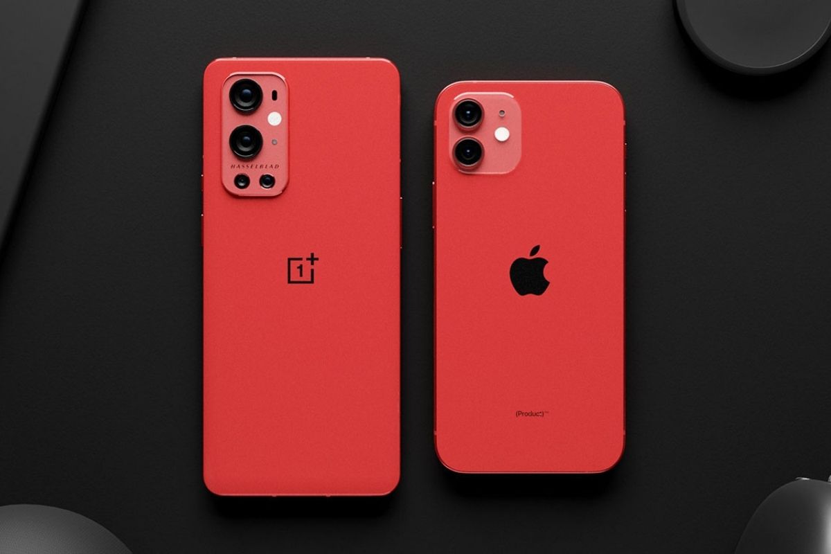 Red smartphones