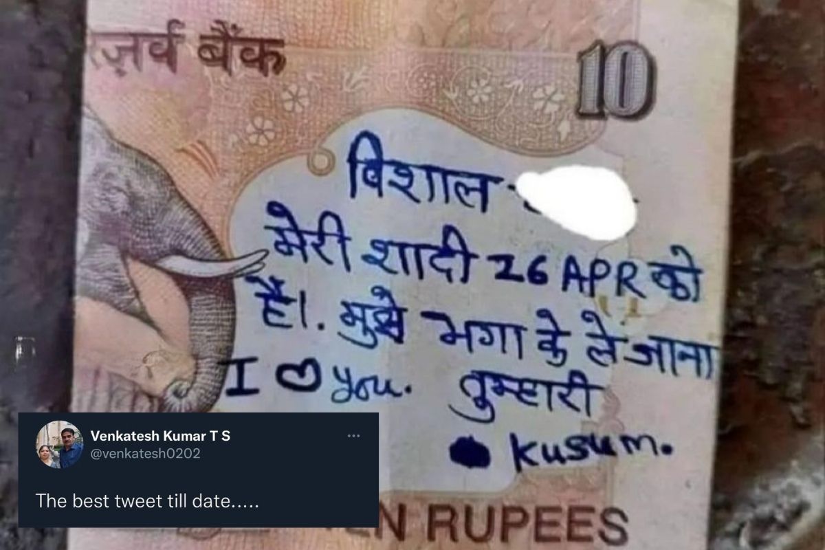 Woman writes message to lover on Rs 10 note; Netizens call it ‘Best till date’ (Viral Pic)
