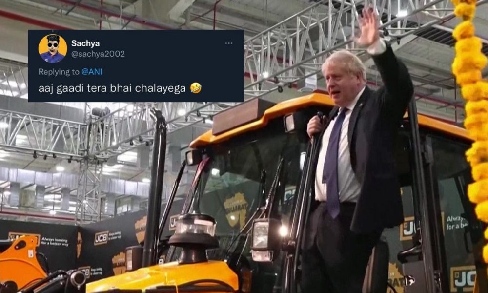 UK PM Boris Johnson’s jump onto bulldozer at JCB factory sparks memes; Netizens in splits