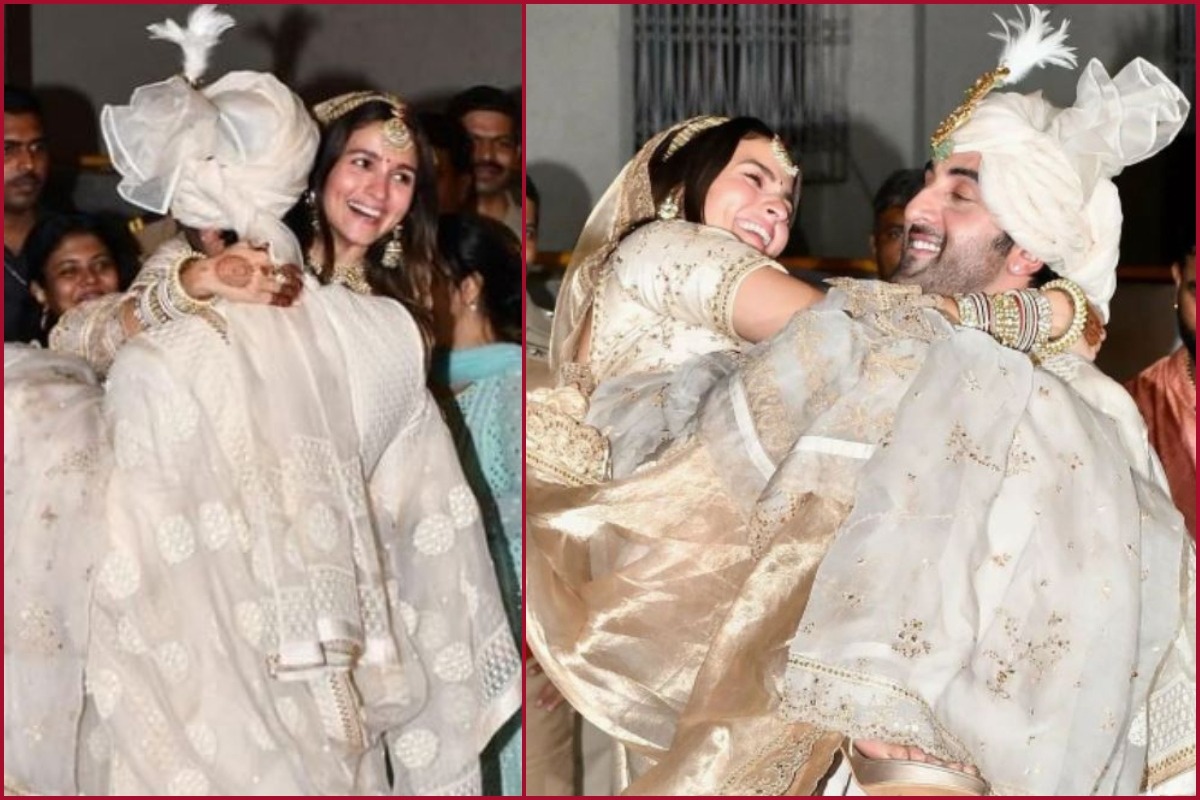 Ranbir Kapoor recreates ‘Dilwale Dulhaniya Le Jayenge’ moment, lifts Alia Bhatt in his arms during first media appearance (VIDEO)
