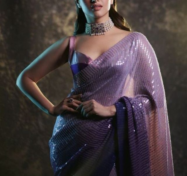 Tamannaah Bhatia In Blue Sequin Saree