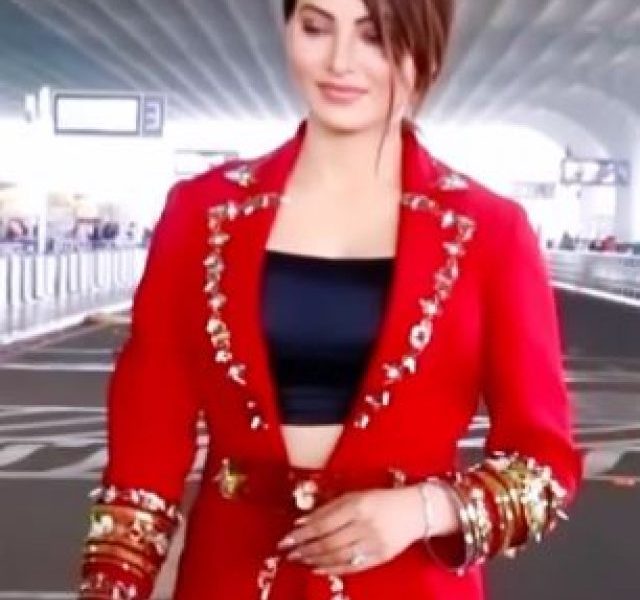 Urvashi Rautela looks spicy hot in red  blazer and skirt