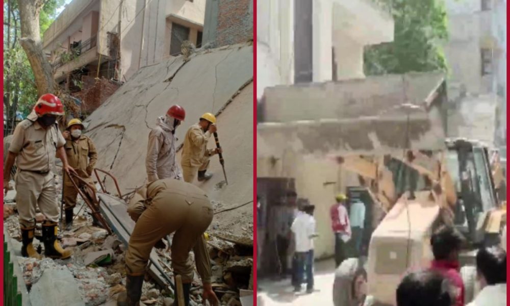 Delhi: Under-construction building collapses in Satya Niketan area; rescue operation underway (VIDEO)