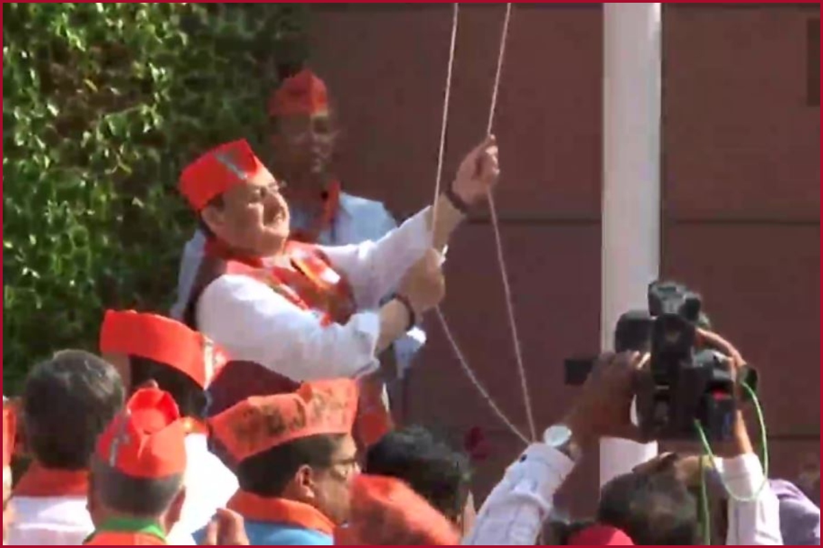 JP Nadda hoists party flag on BJP’s 42nd foundation day
