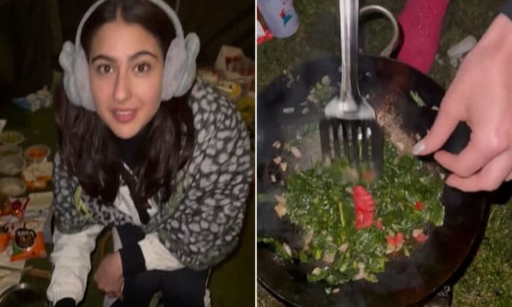 Sara Ali Khan cooks her own dinner at campsite in Kashmir, VIDEO goes viral