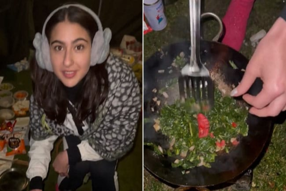 Sara Ali Khan cooks her own dinner at campsite in Kashmir, VIDEO goes viral