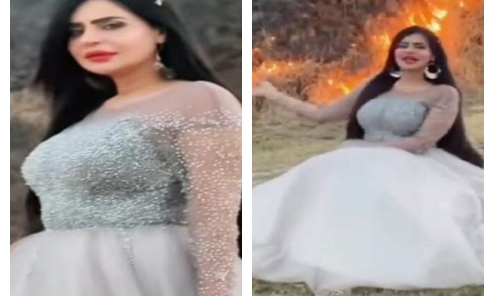 Pakistani Tiktokter gets slammed for making Insta reel with forest fire in background [WATCH]