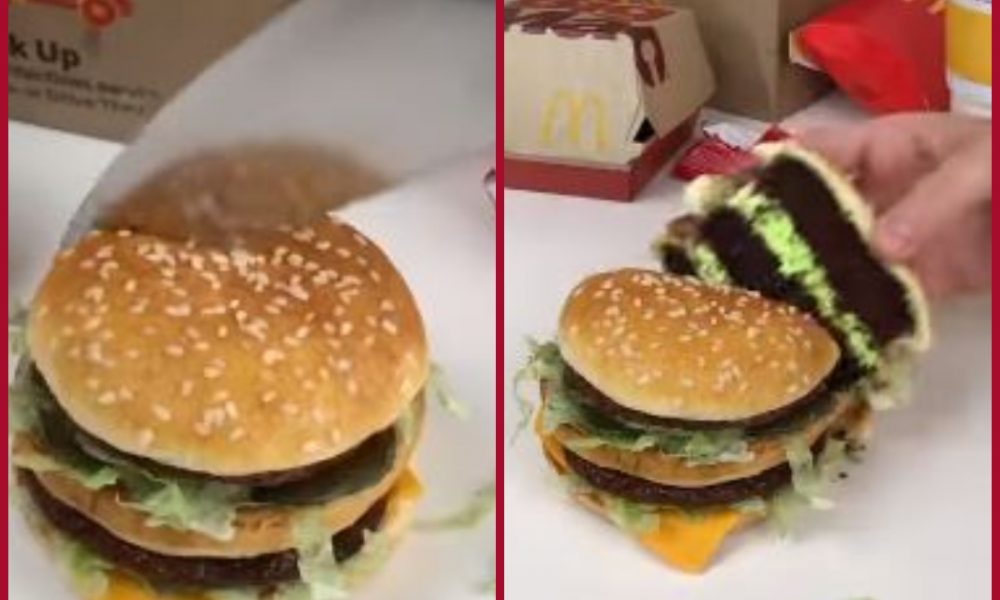 Netizens bewilder after seeing ‘burger cake’; watch viral video here