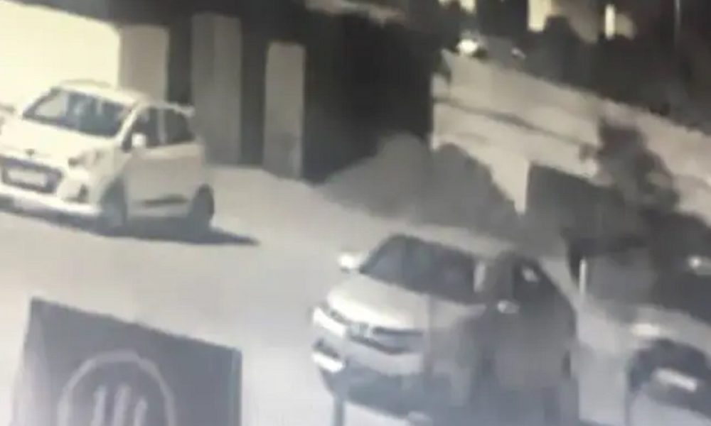 CCTV Video of the moment when rocket propelled grenade hit Police Intel HQ in Mohali