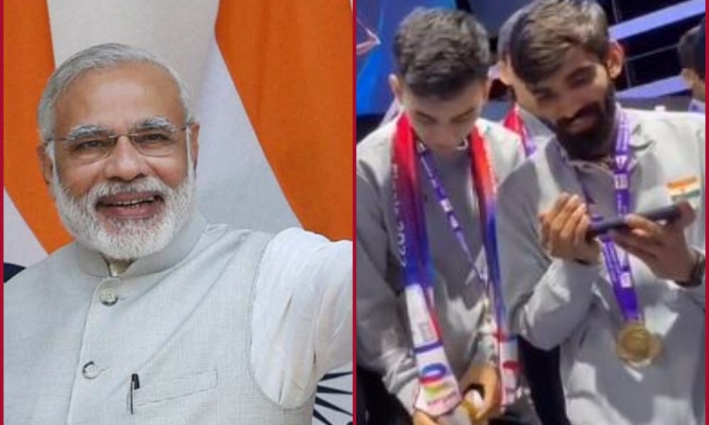 PM Modi interacts with champions who made India proud with Thomas cup victory (Video)
