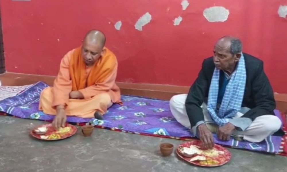 UP CM Yogi Adityanath has meal at Dalit household in Ayodhya