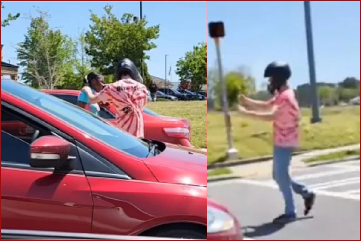 WATCH: Biker’s reaction to woman driver after being hit by her car leaves Internet in awe