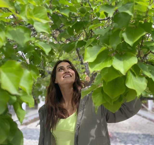 Go green, bonfire in hills: Kirti’s vacay style