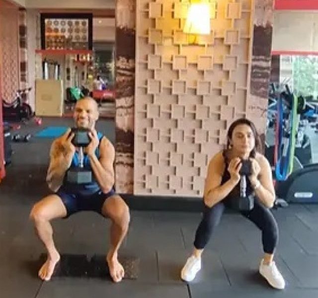 Preity Zinta and Shikhar Dhawan’s intense gym session
