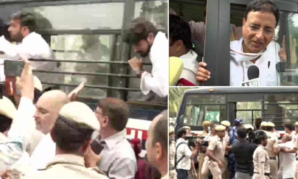 Cong protest over Rahul’s quizzing continues, Baghel, Surjewala detained; Srinivas dragged in police bus