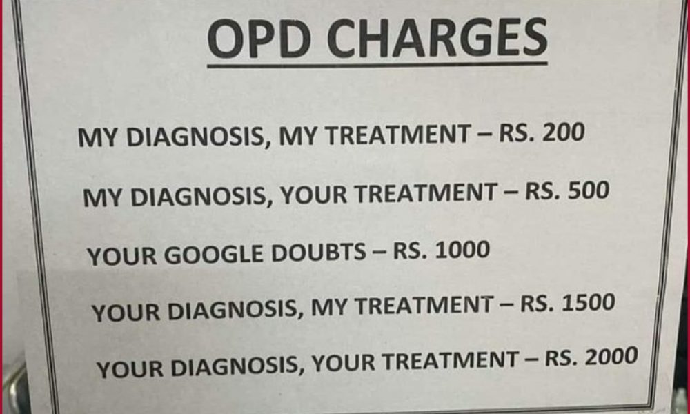 Clarification on Google Doubts at Rs 1,000: Doctor’s OPD charges go viral on Twitter