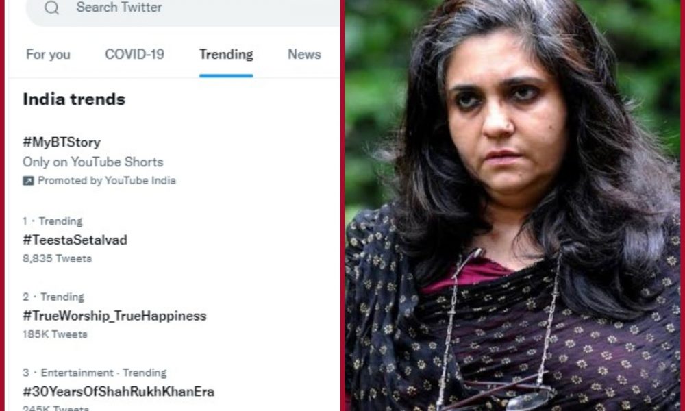 Teesta Setalvad trends at top on Twitter; here is how netizens reacted 